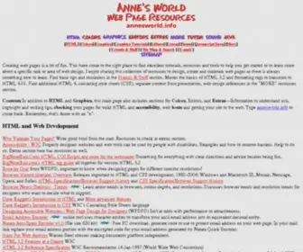 Annesworld.info(Anne's World Web Page Resources) Screenshot
