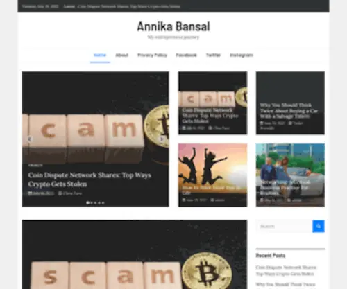 Annikabansal.com(My entrepreneur journey) Screenshot