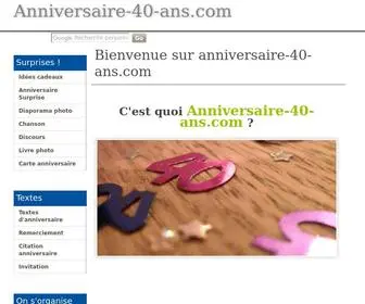 Anniversaire-40-ANS.com(Mon anniversaire des 40 ans) Screenshot