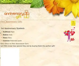 Anniversarygift.org(Traditional & Modern 1st Wedding Anniversary Gifts for Women & Men) Screenshot