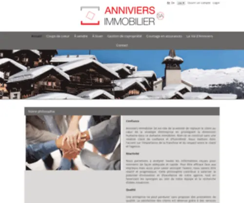 Anniviers-Immobilier.ch(IMMOBILIER SA) Screenshot