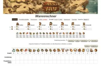 Anno1404-Rechner.de(Anno1404 Warenrechner) Screenshot