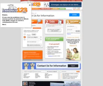 Annonce123.com(Annonce123 est un site de petites annonces classées gratuites) Screenshot