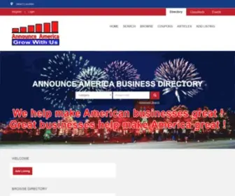 Announceamerica.com(American Businesses Directory) Screenshot