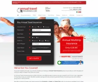 Annualtravelinsurance.com(Annual Travel Insurance UK) Screenshot