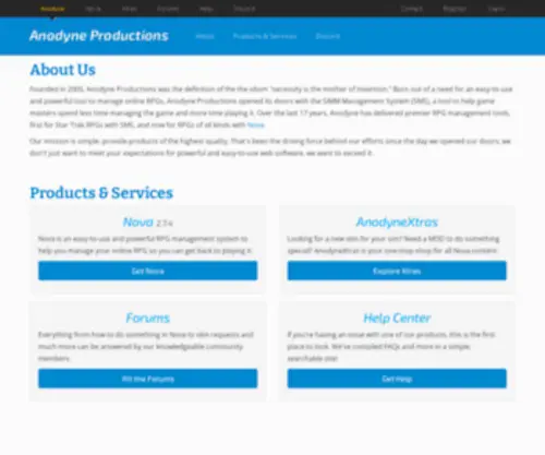 Anodyne-Productions.com(Anodyne Productions) Screenshot