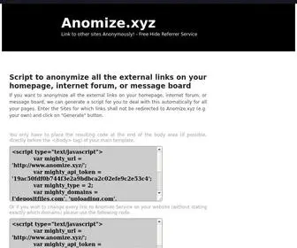 Anomize.xyz(Anonymize your all external links of website or forum with Anonymizer Script. Hide Referrer Service) Screenshot
