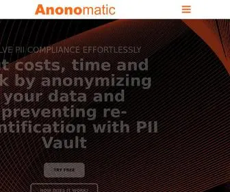 Anonomatic.com(Solve PII Compliance Effortlessly) Screenshot