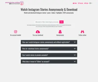Anonstories.online(View instagram stories anonymously online) Screenshot