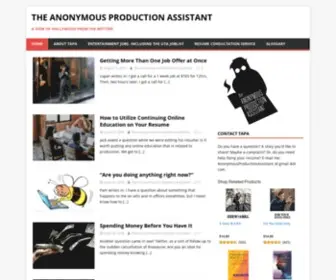 Anonymousproductionassistant.com(A view of Hollywood from the bottom) Screenshot