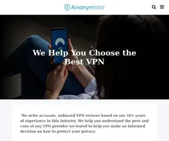 Anonymster.com(The Best VPNTop Ranked VPN Services Reviewed) Screenshot