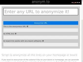 Anonym.to(Anonymously link to any website) Screenshot
