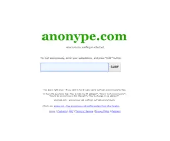 Anonype.com(Anonymous web surfing) Screenshot