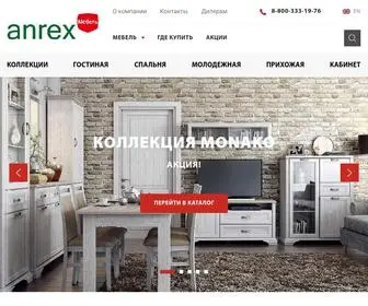 Anrex.ru(Официальный сайт фабрики белорусской мебели ANREX в России) Screenshot