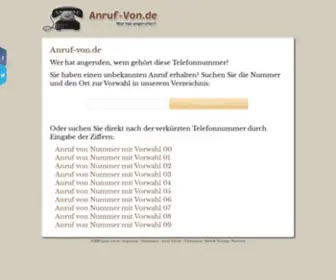 Anruf-Von.de(Telefonnummern, Vorwahlen, Postleitzahlen) Screenshot