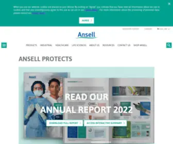 Ansell.com(Toonaangevend in veiligheidsoplossingen voor iedereen) Screenshot