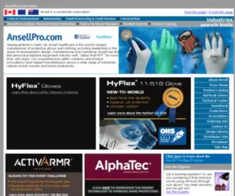 Ansellpro.com(Safety, protective, cut-resistant, food, auto, critical environment gloves and clothing) Screenshot