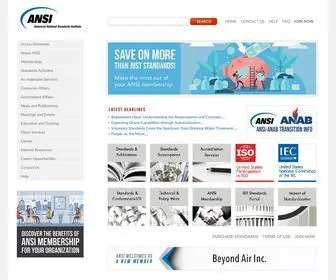 Ansi.org(The American National Standards Institute) Screenshot