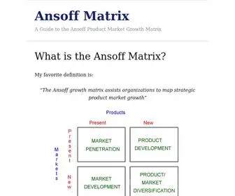 Ansoffmatrix.com(My favorite definition is) Screenshot