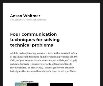 Ansonwhitmer.com(A blog about data science and engineering) Screenshot