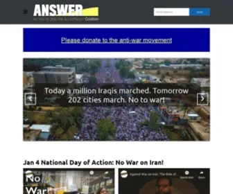 Answercoalition.org(ANSWER Coalition Home) Screenshot