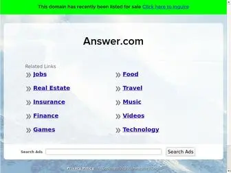 Answer.com(This domain name) Screenshot