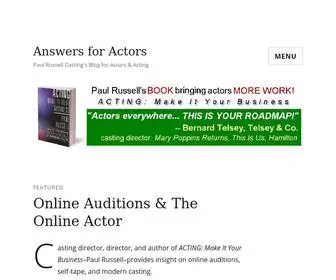Answersforactors.net(Paul Russell Casting's Blog for Actors & Acting) Screenshot