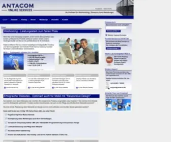 Antacom.de(Webdesign, Domainregistrierung, Webhosting, Serverhosting, SEO, CMS, Shopsysteme, Reseller) Screenshot