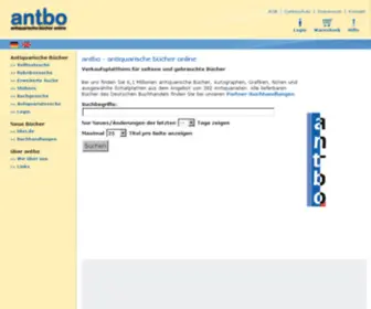 Antbo.de(Antbo antiquarische bücher online) Screenshot