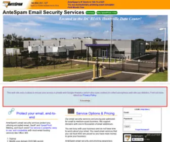 Antespam.com(AnteSpam Email Security Services) Screenshot