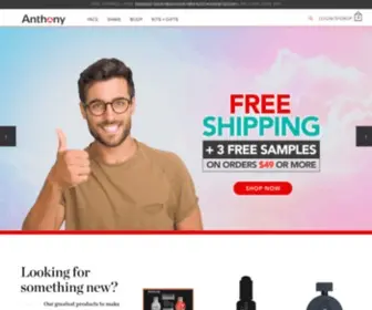 Anthony.com(Anthony is a premium skincare brand) Screenshot