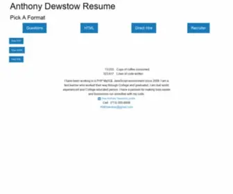 Anthonydewstow.info(Anthony Dewstow) Screenshot