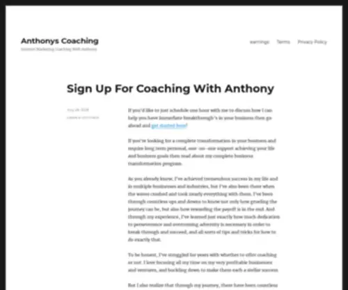 Anthonyscoaching.com(Anthonyscoaching) Screenshot