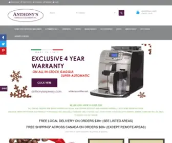 Anthonysespresso.com(Anthony's Espresso Equipment Inc) Screenshot