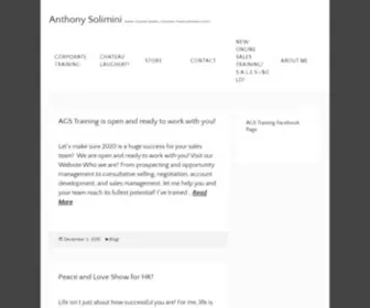 Anthonysolimini.com(Author, Keynote Speaker, Consultant, Trainer and Sales Coach) Screenshot