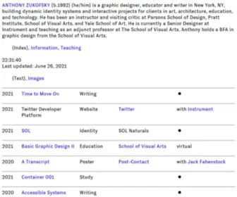 Anthonyzukofsky.com(Anthony Zukofsky) Screenshot