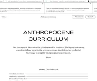 Anthropocene-Curriculum.org(Anthropocene Curriculum) Screenshot