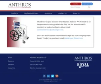 AnthrospVc.com(PVC Medical Supplies) Screenshot