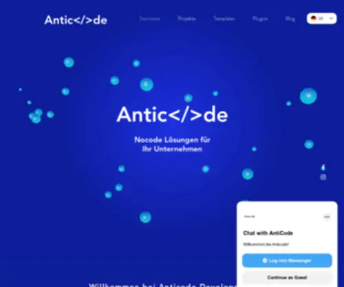 Anticode.de(Nocode Softwareentwicklung) Screenshot