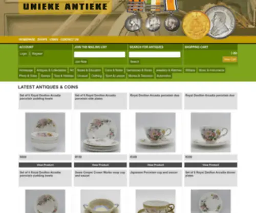 Antieke.co.za(Unieke Antieke () Screenshot