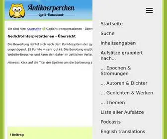 Antikoerperchen.de(Übersicht) Screenshot