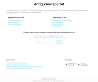 Antiquariatsportal.de(Verzeichnis für deutschsprachige Antiquariate und Buchhändler) Screenshot