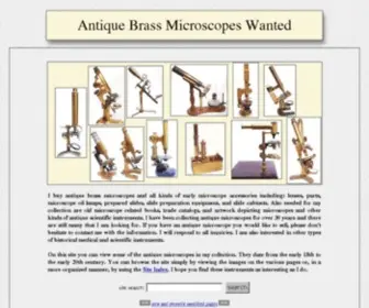 Antique-Microscopes.com(Antique Brass Microscopes Wanted) Screenshot