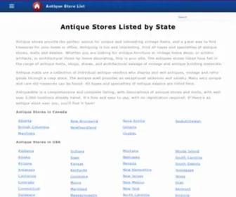 Antiqueable.com(Antique Stores Listed by State) Screenshot