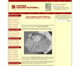 Antiquecrochetpatterns.com(Antique and vintage crochet patterns from 1850 to 1950) Screenshot