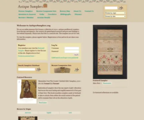 Antiquesamplers.org(Antique Samplers) Screenshot