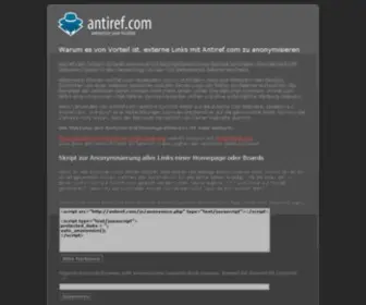 Antiref.com(URL Dereferer Service) Screenshot