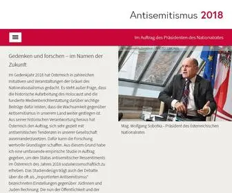 Antisemitismus2018.at(© Parlamentsdirektion / PHOTO SIMONIS Gedenken und forschen) Screenshot