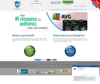 Antivirussales.com(Your #1 resource for antivirus sales and renewals of avast) Screenshot