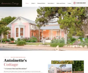 Antoinettescottage.com(The pink house in Gruene) Screenshot